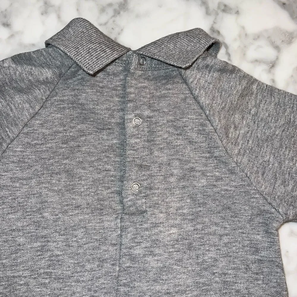 NWOT GUCCI GREY COTTON LOGO BABY SHORTIE 3/6M